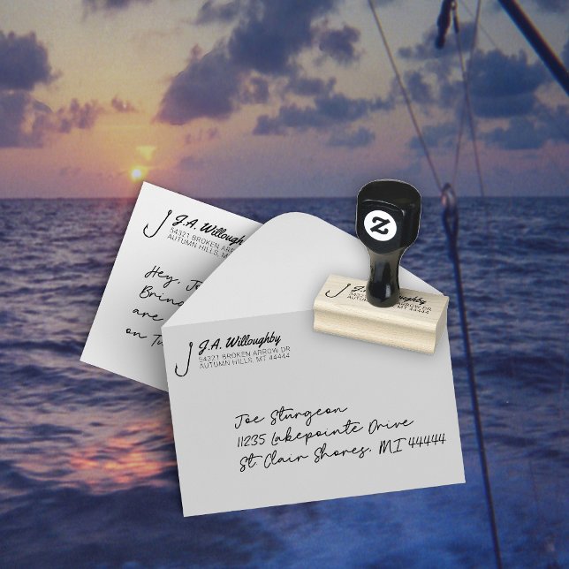 Fiske Krok Adress Rubber Frimärke Stämpel (Skapare uppladdad)