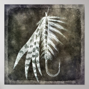 Fiske Krok - Flygfiske Angling Fish Lure Brown Poster