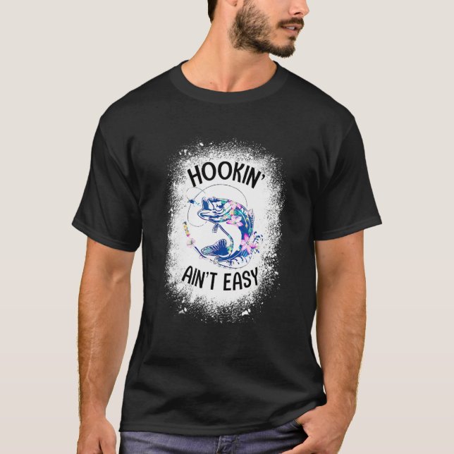 Fiske Kroka Är Inte Lätt Blekt T Shirt (Framsida)