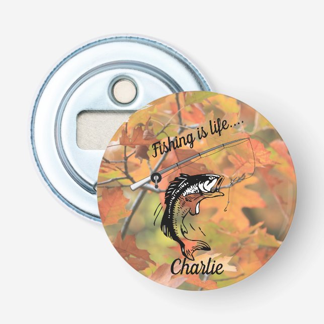 Fiske Life Rod Reel Krok Bass Fish Flasköppnare (Framsidan)