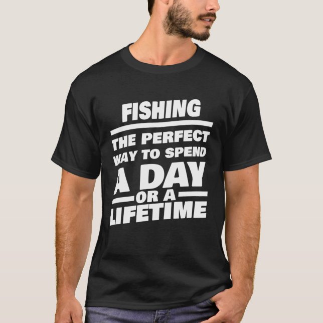 Fiske Livstid Säger Fiskare Fiskare T Shirt (Framsida)