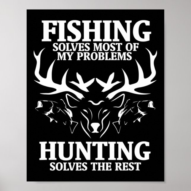 Fiske Löser De Flesta Av Mina Problem Jaktar På Re Poster (Framsidan)