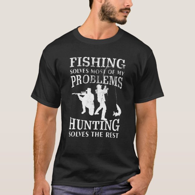 Fiske Löser De Flesta Av Mina Problem När Jag Jaga T Shirt (Framsida)