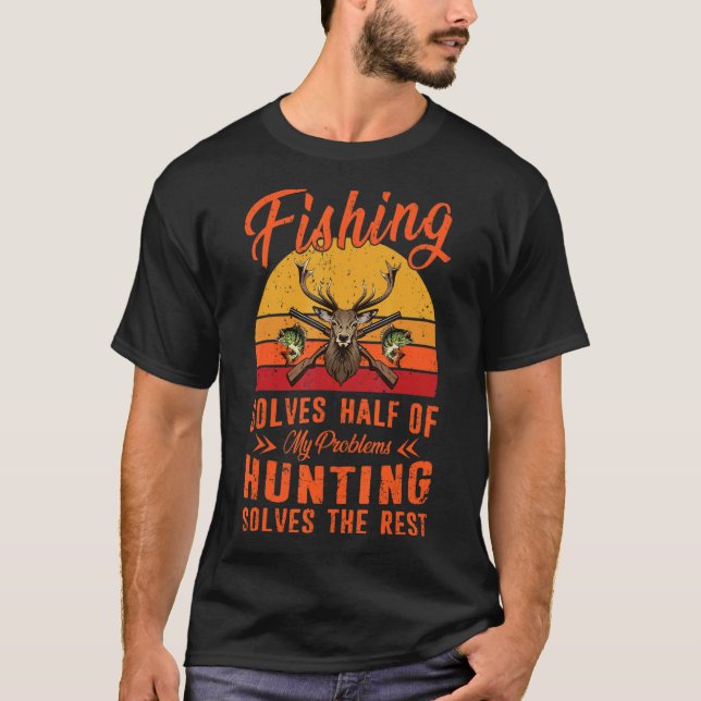 Fiske Löser Hälften Av Mina Problem Jakt Löser T Shirt (Framsida)