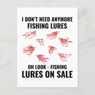 Fiske Lures Fishermen Exdoor Funny Joke Sq Vykort