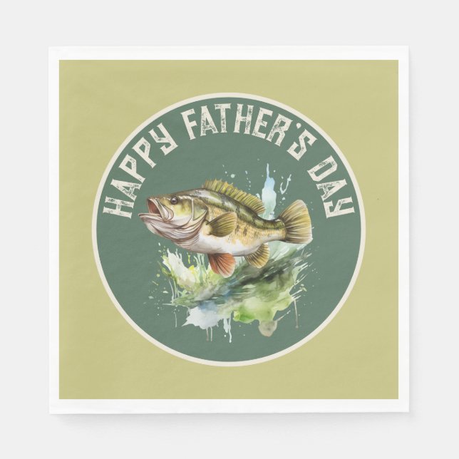 Fiske lycklig Fars dag Party Pappersservett (Framsidan)