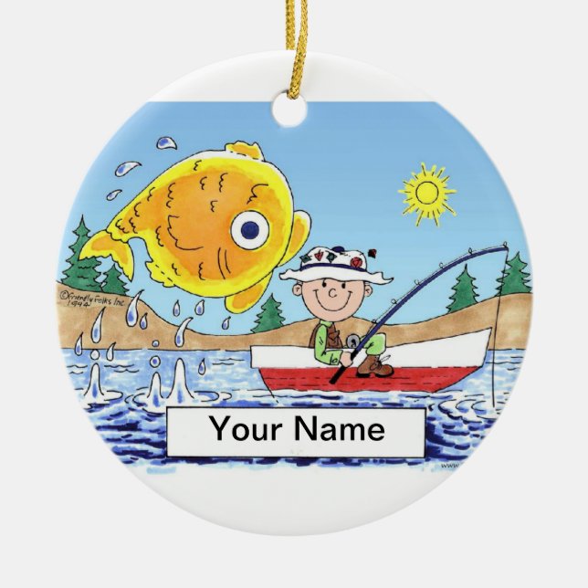 Fiske - Male Julgransprydnad Keramik (Framsidan)