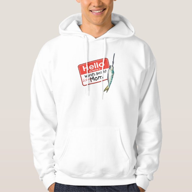 Fiske Mamma Hej Hoodie (Framsida)