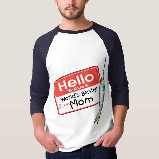 Fiske Mamma Hej T-shirt (Framsida)