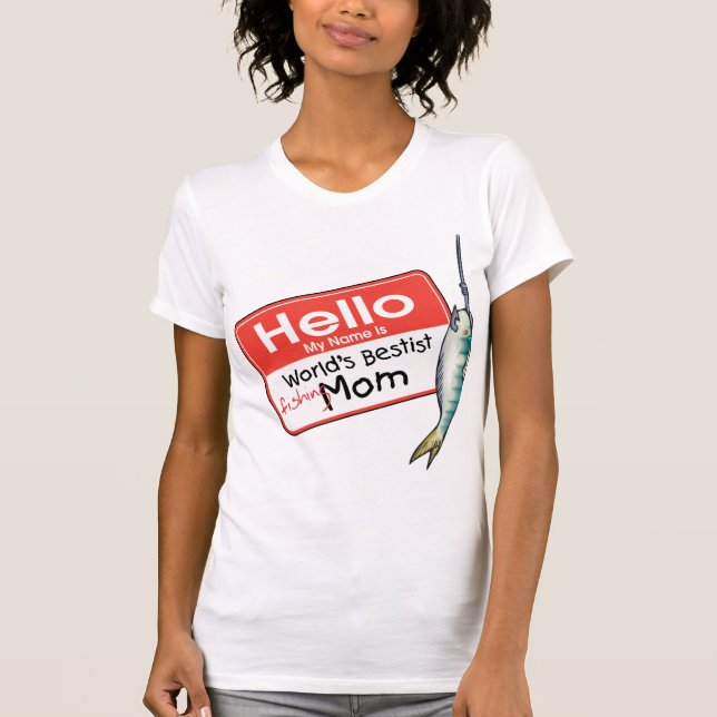 Fiske Mamma Hej Tee Shirt (Framsida)