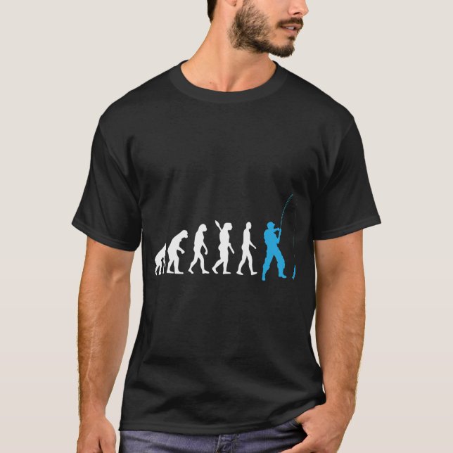 Fiske - Mänsklig evolution / Darwin / Blå T Shirt (Framsida)