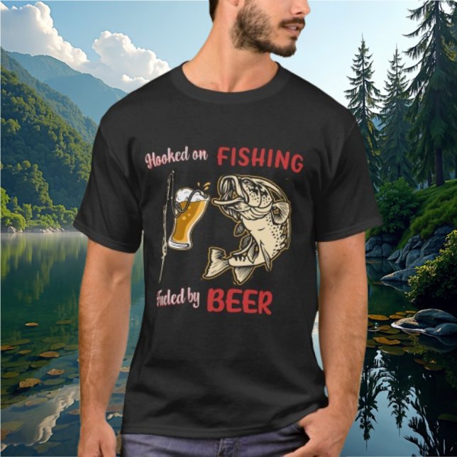 Fiske, med bränsle av Beer Tshirt T Shirt (Skapare uppladdad)