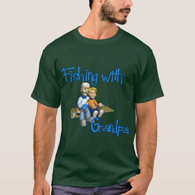 Fiske med farfar Fiskefartyg Tee Shirt (Framsida)
