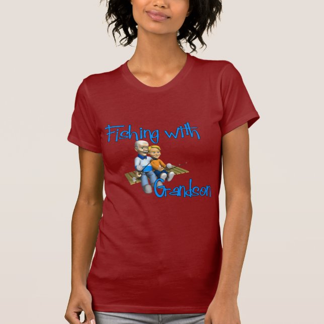 Fiske med fartyg som fiskar efter morson t shirt (Framsida)