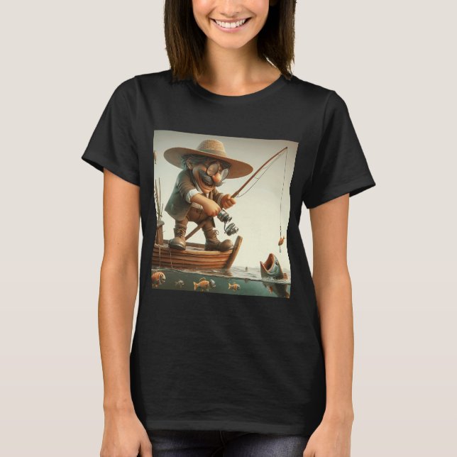 Fiske med krok t shirt (Framsida)