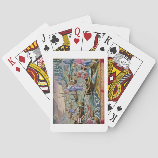 Fiske med nätredskap och tridenter i Neapelbukten Casinokort (Baksidan)