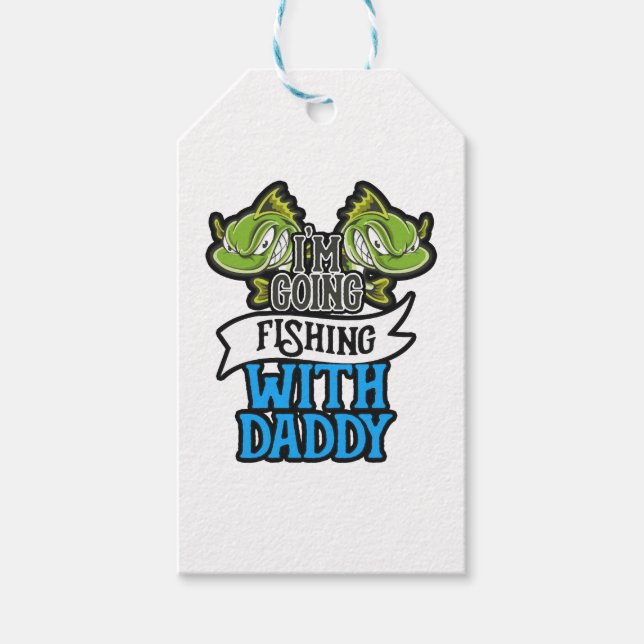 Fiske med pappa Angling Kids Gift Presentetikett (Framsidan)