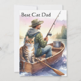 Fiske med pappa Bästa kattpappa platt kort
