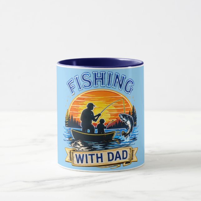 Fiske med pappa – perfekt fadersdagspresent  mugg (Center)