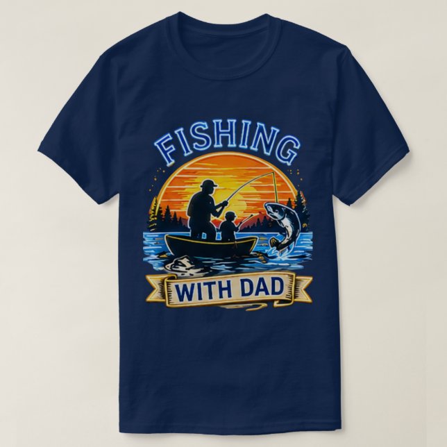 Fiske med pappa – perfekt fadersdagspresent  t shirt (Design framsida)
