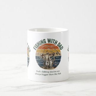 Fiske med pappa vintage, retro design kaffemugg