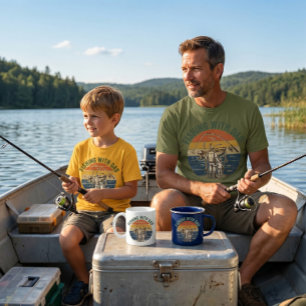 Fiske med pappa vintage,retro design t shirt