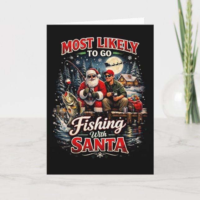 Fiske med Tomte Helgkort (Framsida)