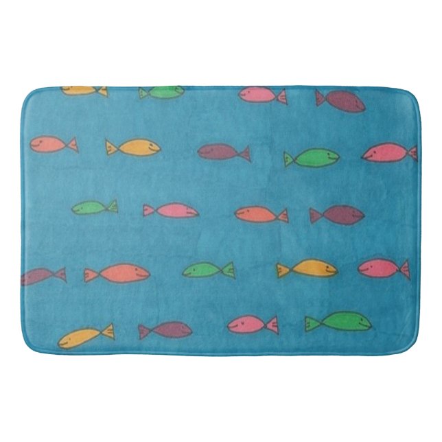 Fiske Mönster Bath Mat Badrumsmatta (Framsidan)