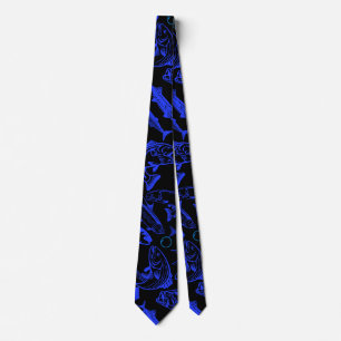 Fiske mönster blue 10.b Black BG Slips