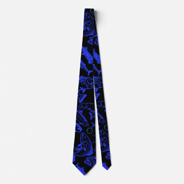 Fiske mönster blue 10.b Black BG Slips (Framsida)