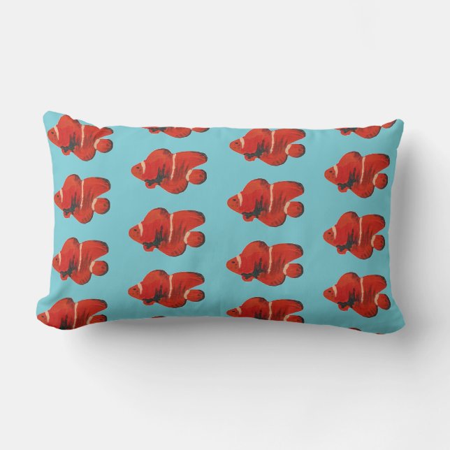 Fiske Mönster Clownfish Orange Dekorativ kudde (Framsida)