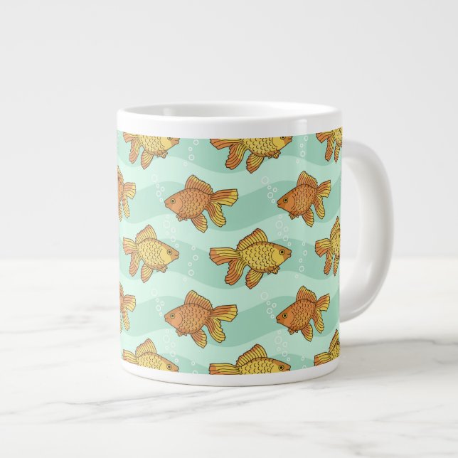 Fiske-mönster Jumbo Mugg (Framsida höger)
