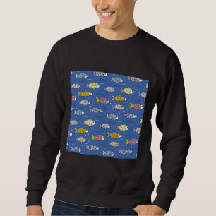 Fiske Mönster Lång Ärmad Tröja