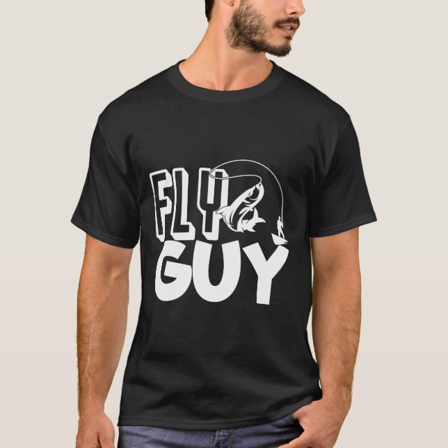 Fiske Novelty Fly Guy Flygfiske T Shirt (Framsida)