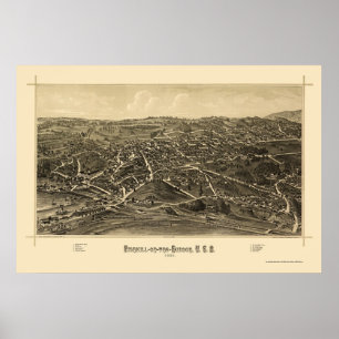 Fiske, NY Panoramic Karta - 1886 Poster
