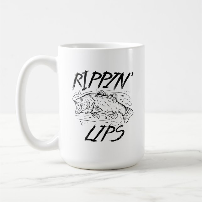 Fiske och att rycka läppar kaffemugg (Vänster)