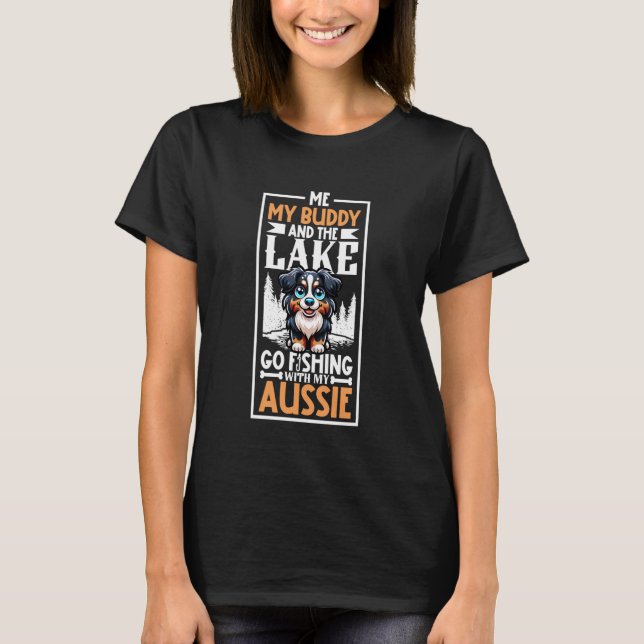 Fiske och australisk shepherd t shirt (Framsida)