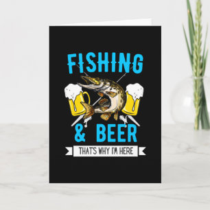 Fiske och Beer Funny Fiskare Angling Design Kort