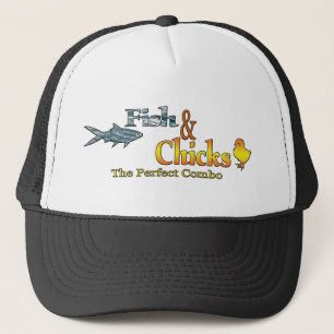 Fiske och Chick - roligt fiske Truckerkeps