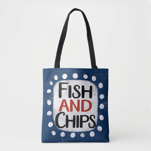 Fiske och Chip Tote Bag Tygkasse (Framsida)