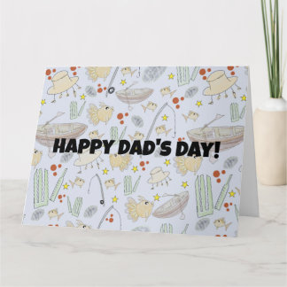 Fiske och cricket på fars dag kort