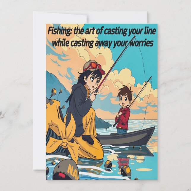 Fiske och familj inbjudningar (Framsida)