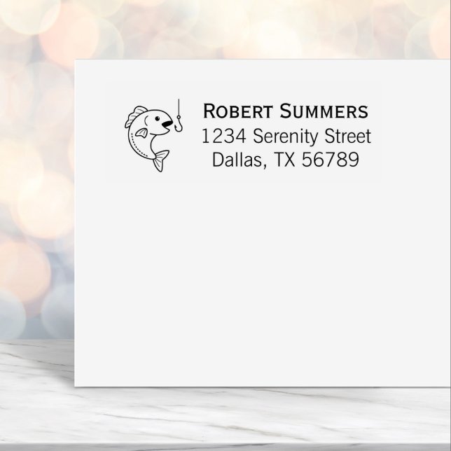 Fiske och fiske i Krok Adress Självfärgande Stämpel (Skapare uppladdad)