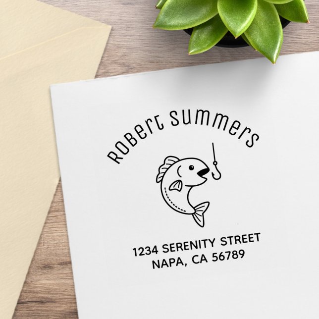 Fiske och fiske Krok Arch Adress Stämpel (Skapare uppladdad)