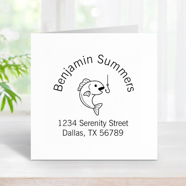 Fiske och fiske Krok Arch Adress Stämpel (Skapare uppladdad)