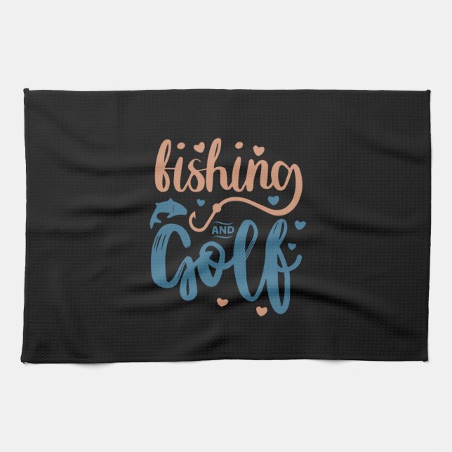 Fiske och golf kökshandduk (Horisontell)