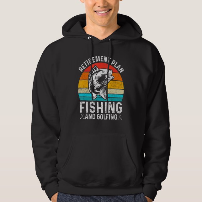 Fiske- och golfingfiske i Pension-planen Hoodie (Framsida)