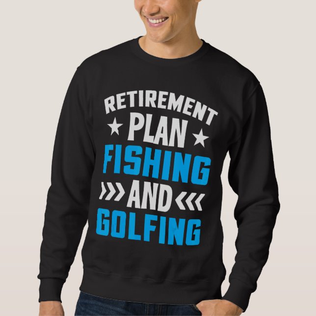 Fiske- och golfingfiske i Pension-planen Lång Ärmad Tröja (Framsida)