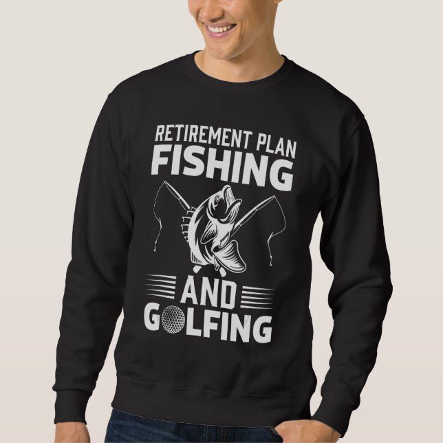 Fiske- och golfingfiske i Pension-planen Lång Ärmad Tröja (Framsida)