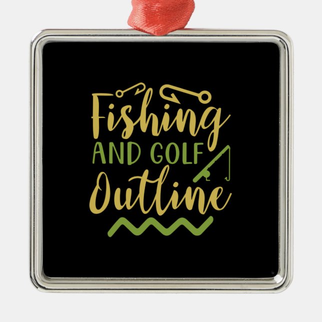 Fiske- och golfkontur julgransprydnad metall (Framsidan)